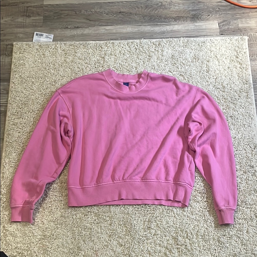 Old Navy Pink Crew Neck Sweater Cropped Style